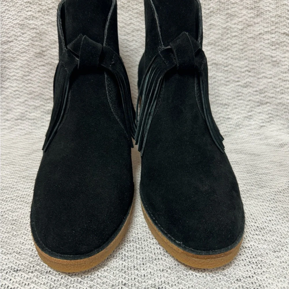 New UGG Suede Fringe Black Corrin Ankle Booties US Size 11